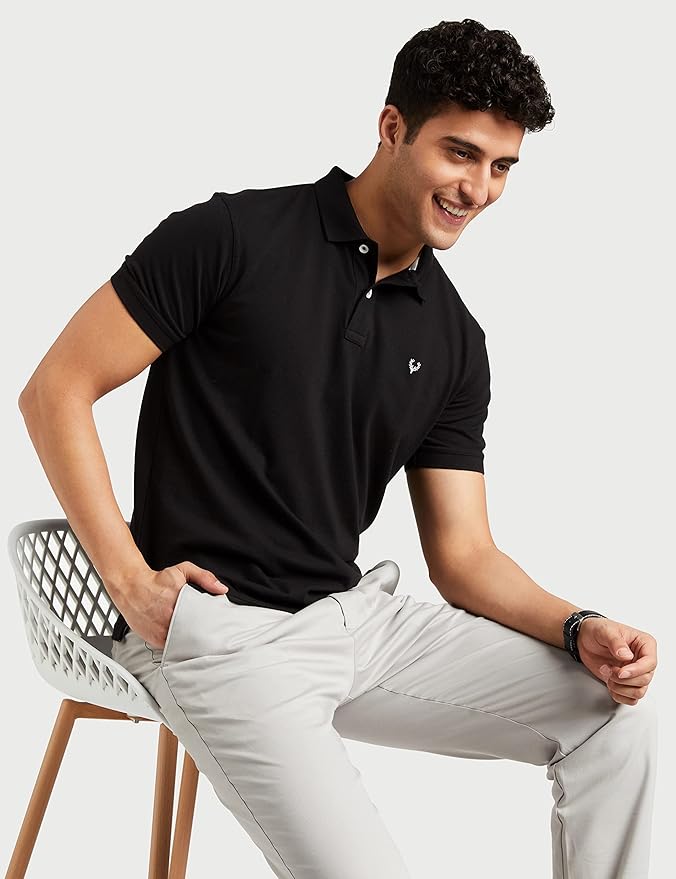 Allen Solly Men’s Polo T Shirt | Comfortable Rich Cotton Blend, Band Collar, Regular Fit | Stylish & Premium All Day Wear - Image 3